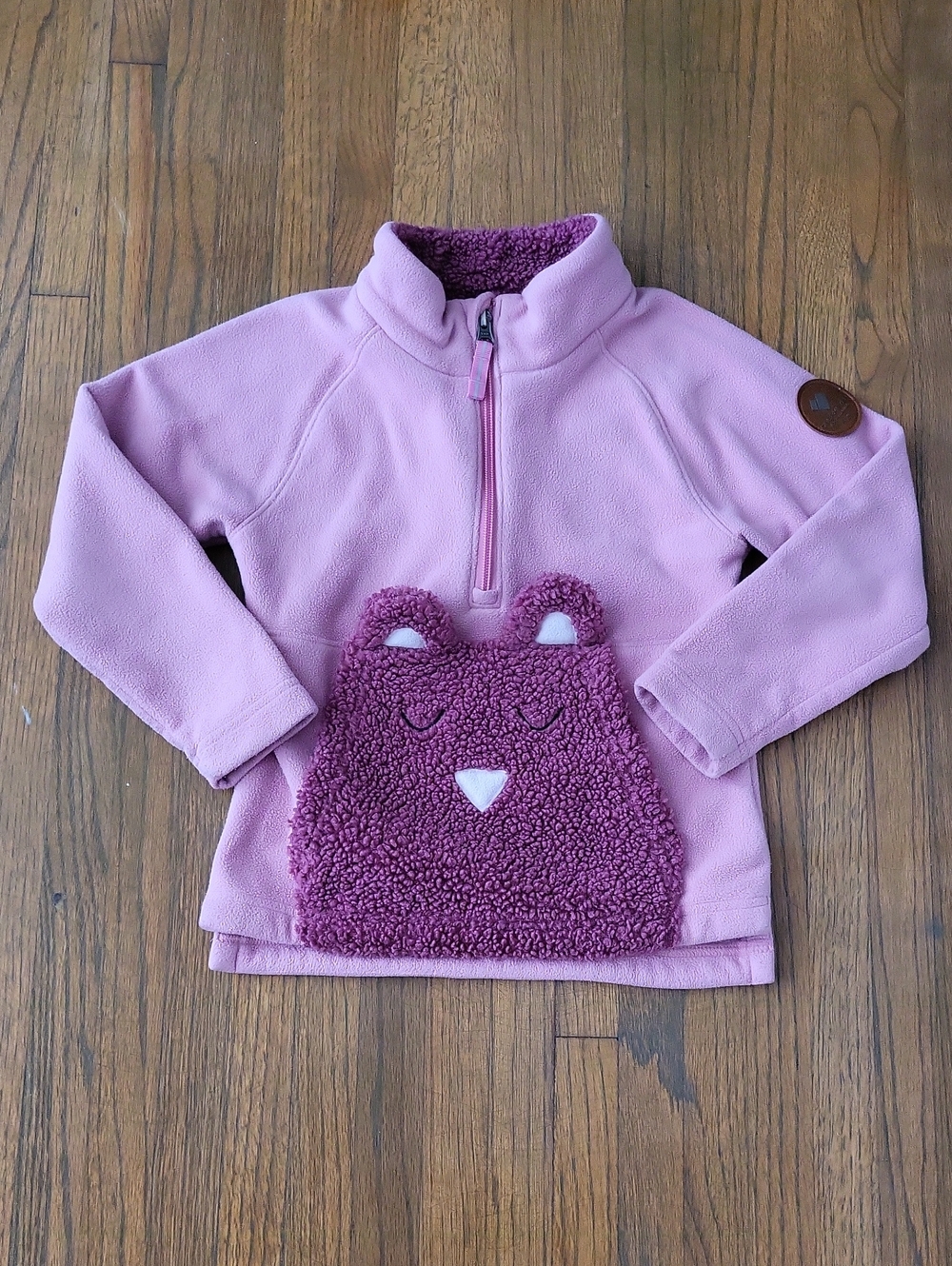 Obermeyer Pink Pullover with Berry Sherpa Bear Pocket